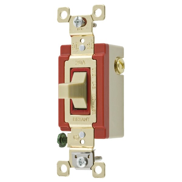 Bryant Toggle Switche, Single Pole- Double Throw Center Off, 20A120/277V AC, Back and Side Wired 4922I - main